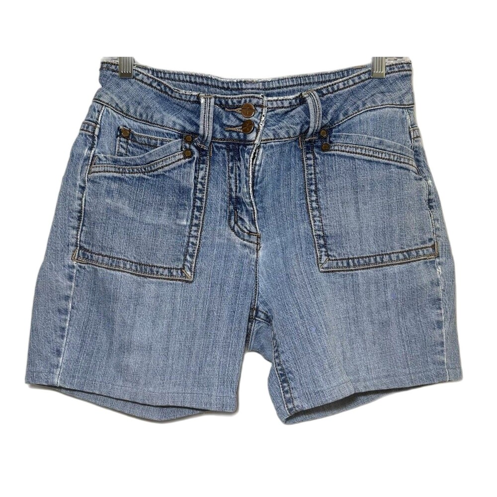 Christopher & Banks Womens Size 4 Light Wash Denim Shorts Mid Rise